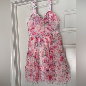Rare Editions Pink Floral Girls Dress